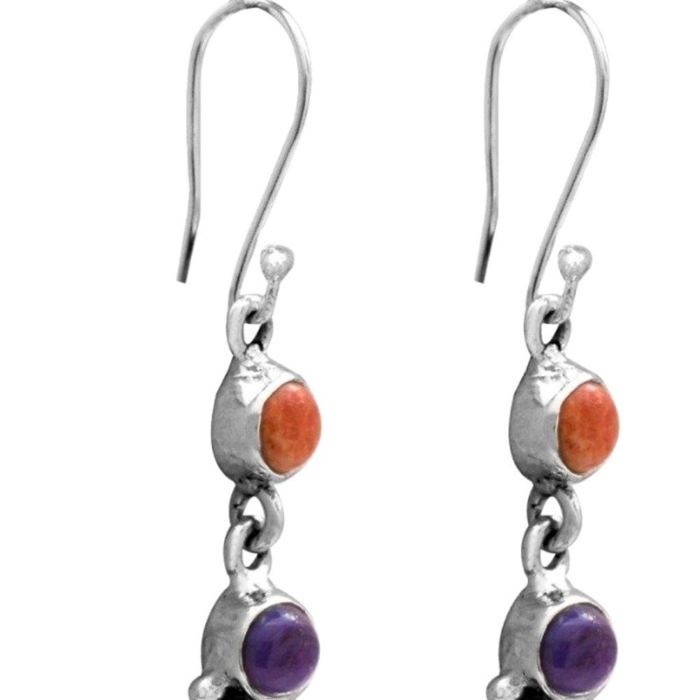 Mohave Turquoise Solid 925 Sterling Silver Dangle Earrings Jewelry - Picture 3 of 7